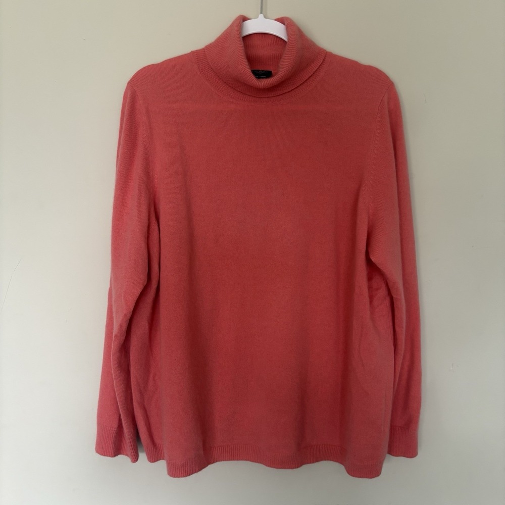Talbots Women's Coral Pink Sabrina Cashmere Tunic Sweater Knit Cozy Size 3X $179